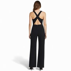 Jumpsuit V-Neck Crisscross Back Wide Leg Romper S Crystal Sky